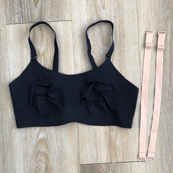 knix Other - Knix Evolution Bra Wireless Reversible Black Tan with Extra Straps Size 6